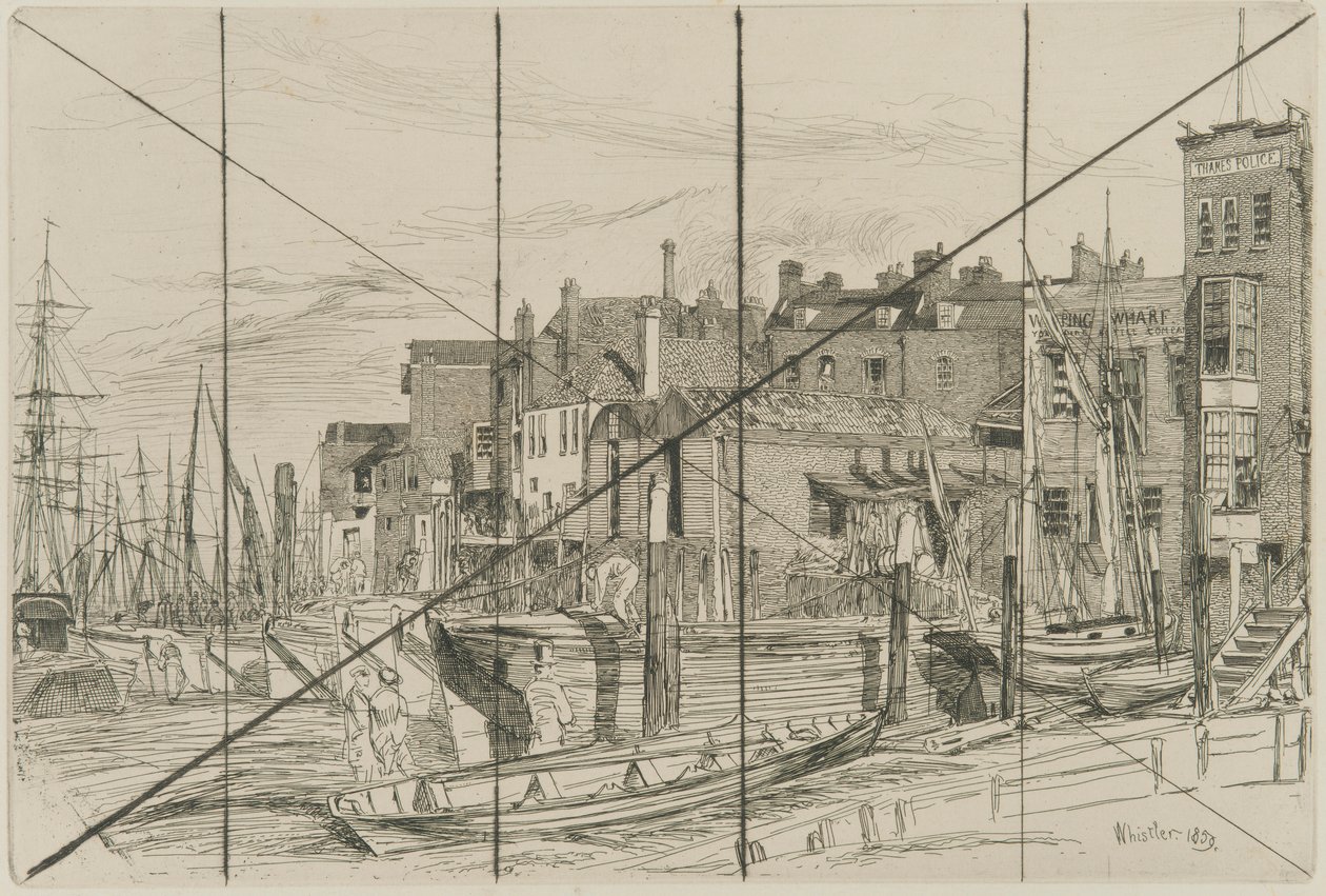 Polícia do Tamisa, 1859. de James Abbott McNeill Whistler