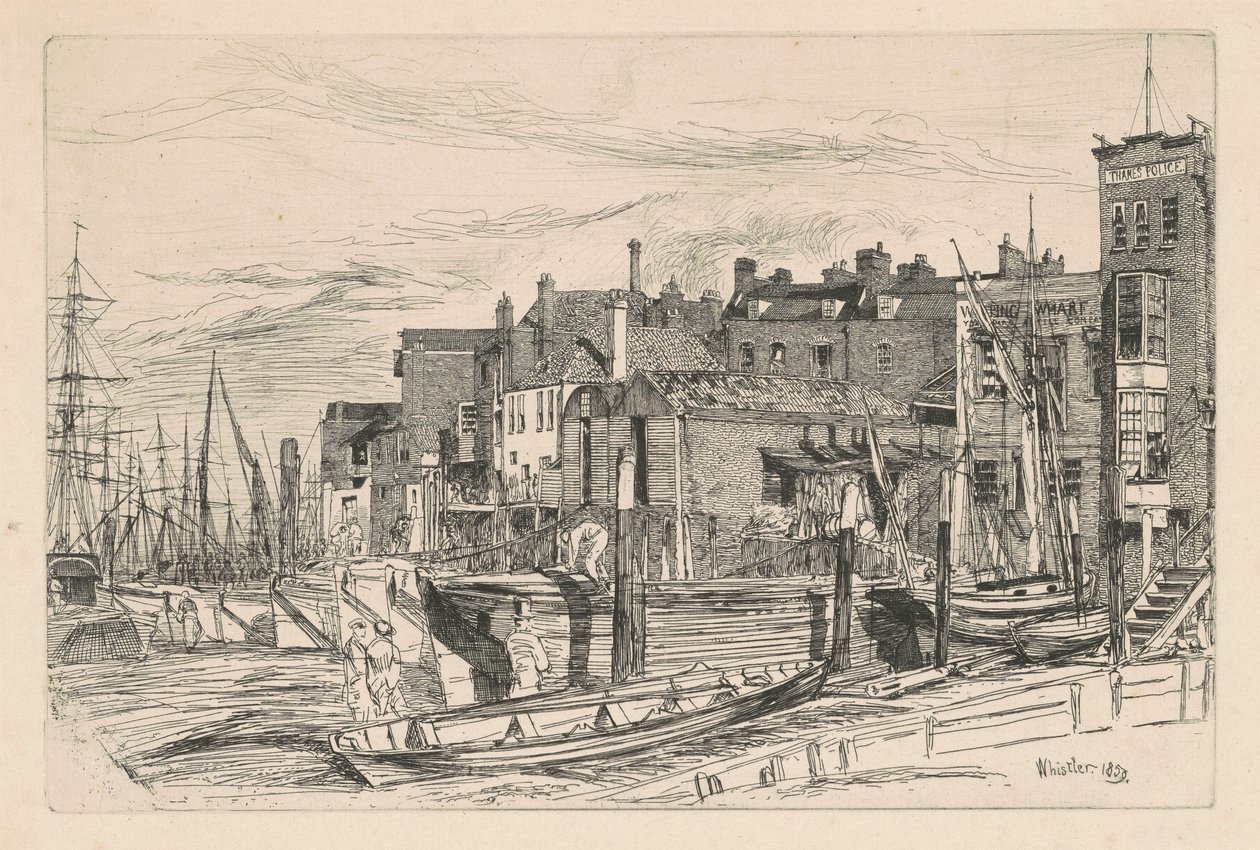Polícia do Tamisa, 1859. de James Abbott McNeill Whistler