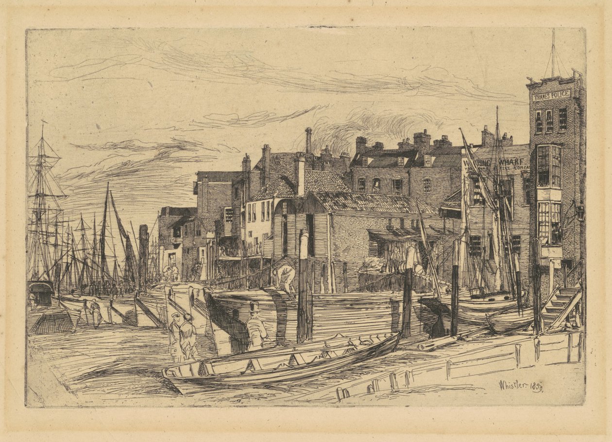 Polícia do Tamisa, 1859. de James Abbott McNeill Whistler
