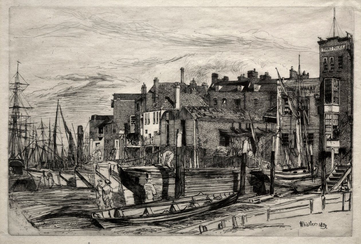 Polícia do Tamisa, 1859. de James Abbott McNeill Whistler