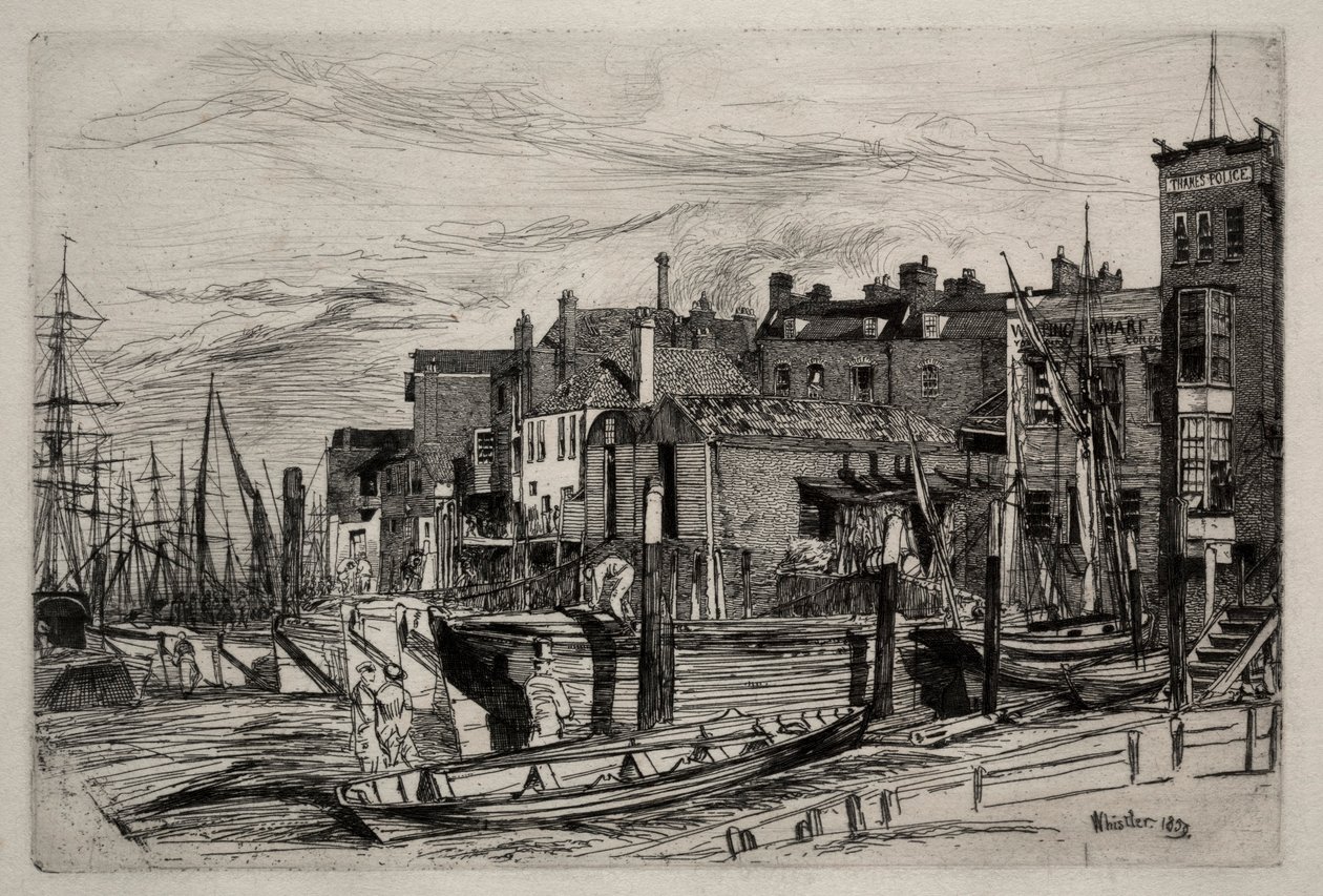 Polícia do Tamisa, 1859. de James Abbott McNeill Whistler
