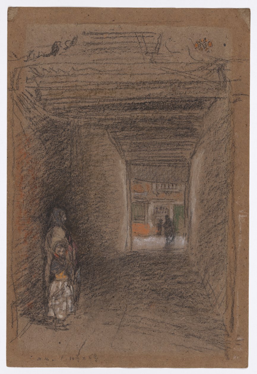 Os mendigos - inverno, finais de 1879 ou princípios de 1880 (giz e pastel sobre papel castanho) de James Abbott McNeill Whistler