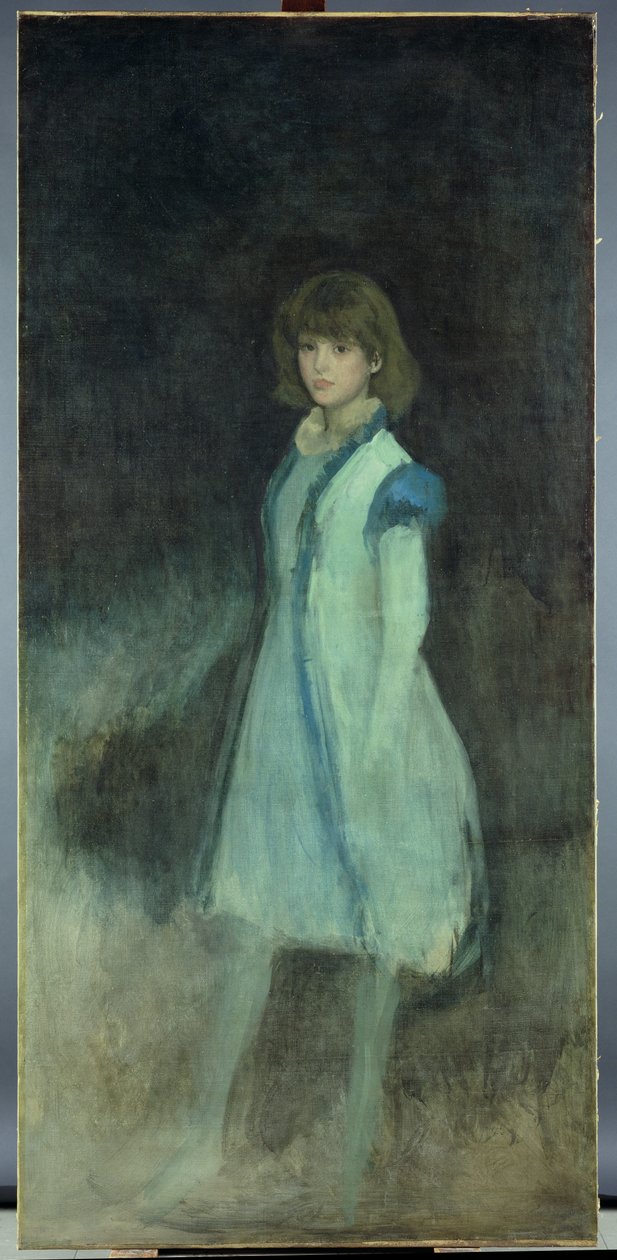 A Garota Azul: Retrato de Connie Gilchrist (1865-1946), c.1879 de James Abbott McNeill Whistler