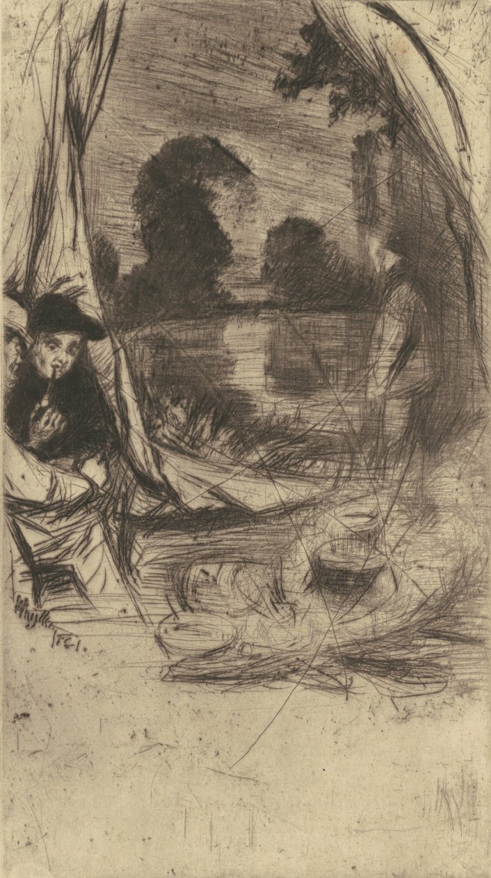 The Camp, 1861 publicado em 1879. de James Abbott McNeill Whistler