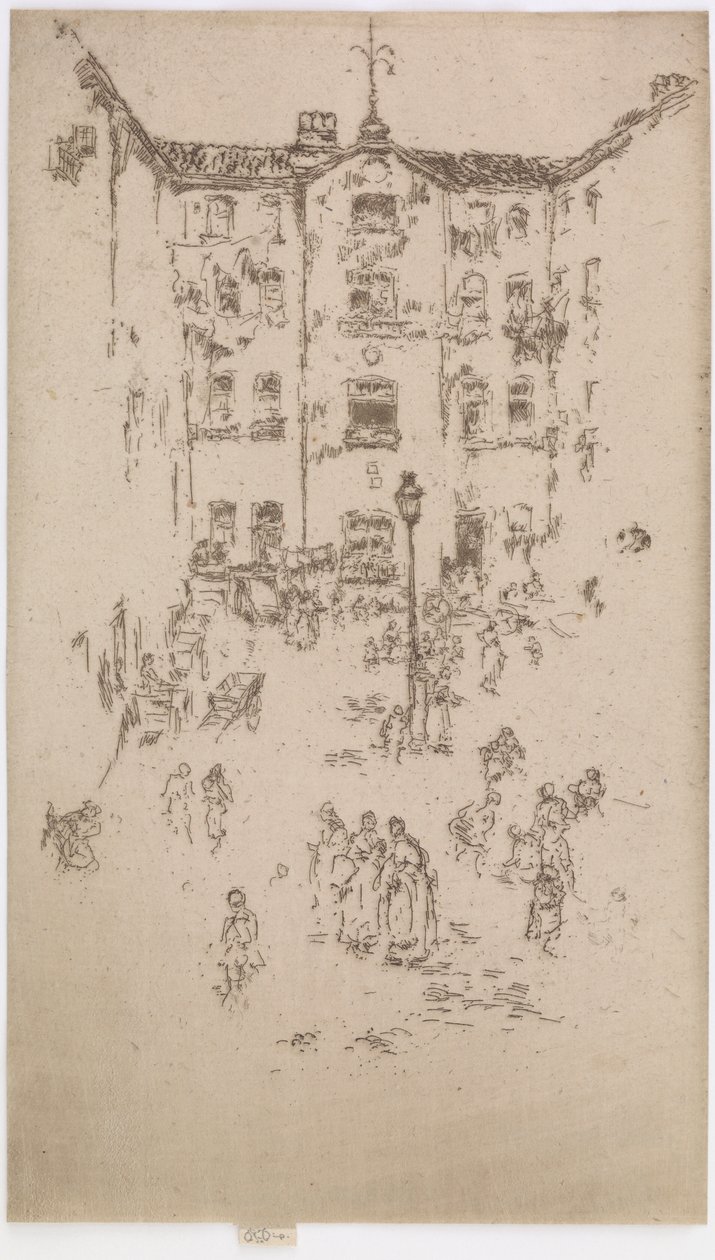 The Courtyard, Bruxelas, 1887. de James Abbott McNeill Whistler