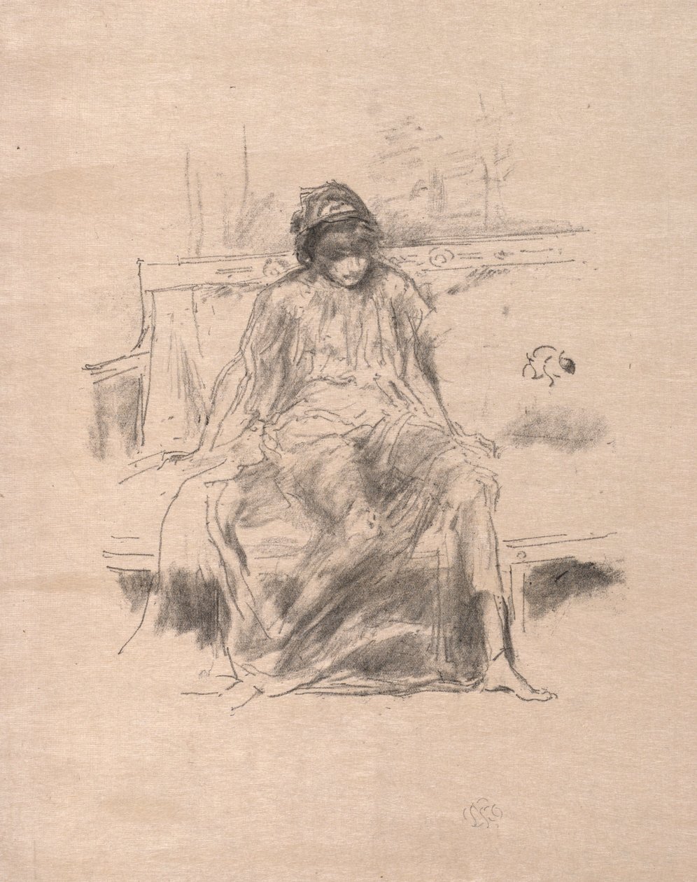 A figura drapeada assentada, 1893. de James Abbott McNeill Whistler