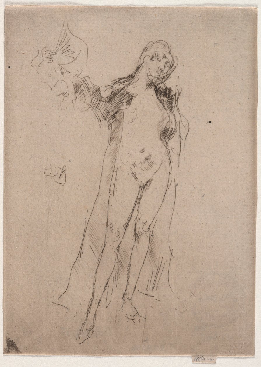 O modelo do ventilador nº 3. de James Abbott McNeill Whistler
