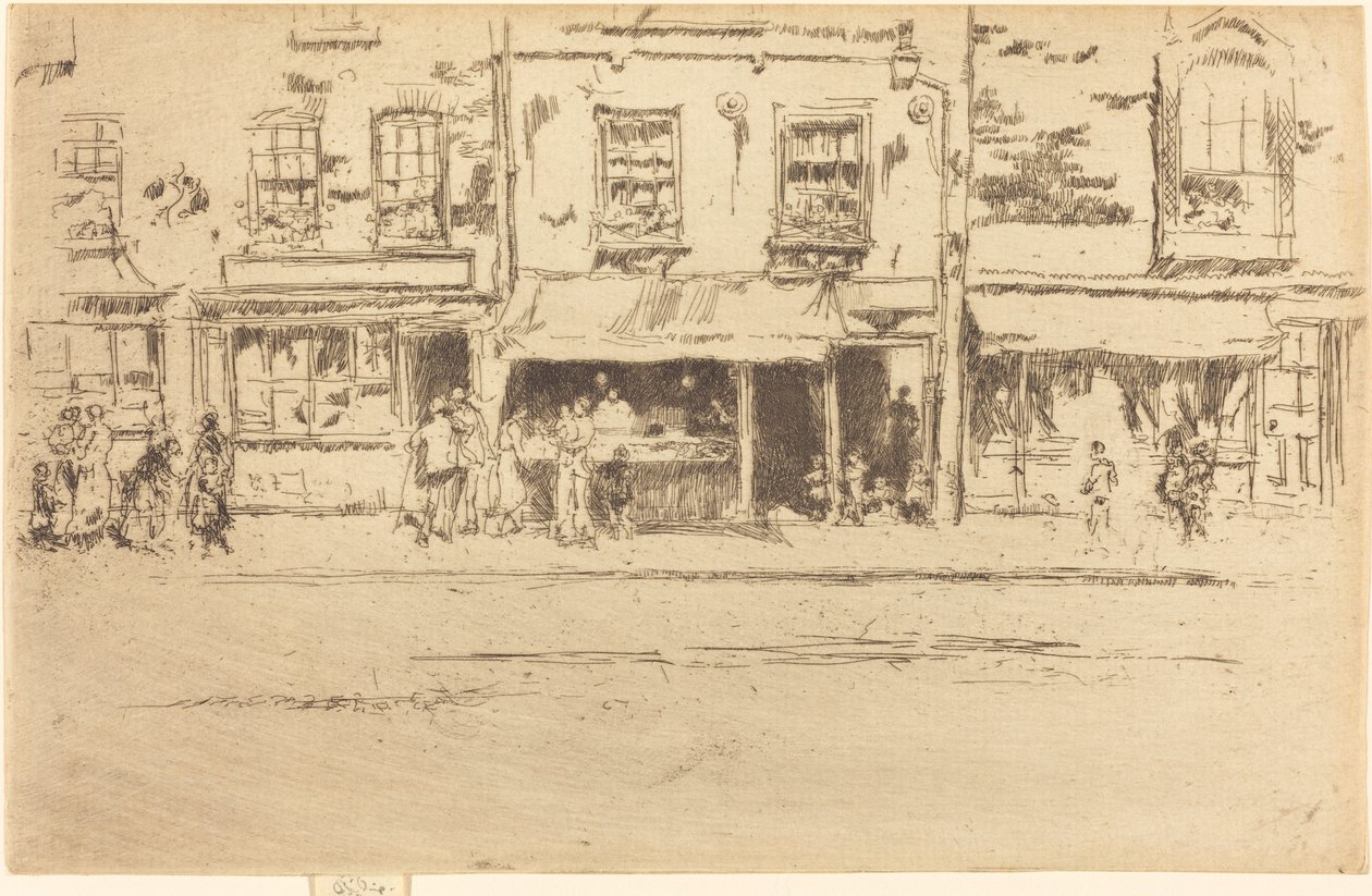 A peixaria, movimentada Chelsea, 1887. de James Abbott McNeill Whistler