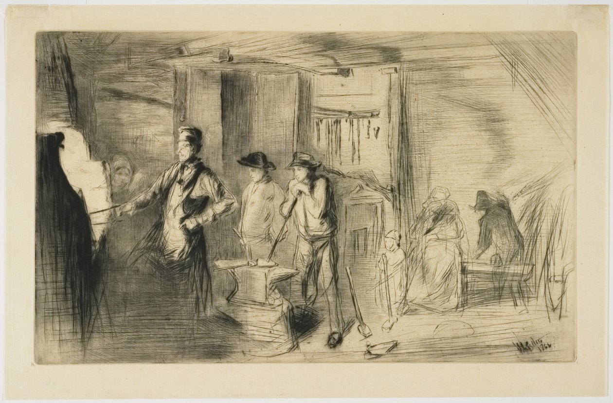 A forja, de Dezasseis águas-fortes de cenas no Tamisa e outros temas de James Abbott McNeill Whistler