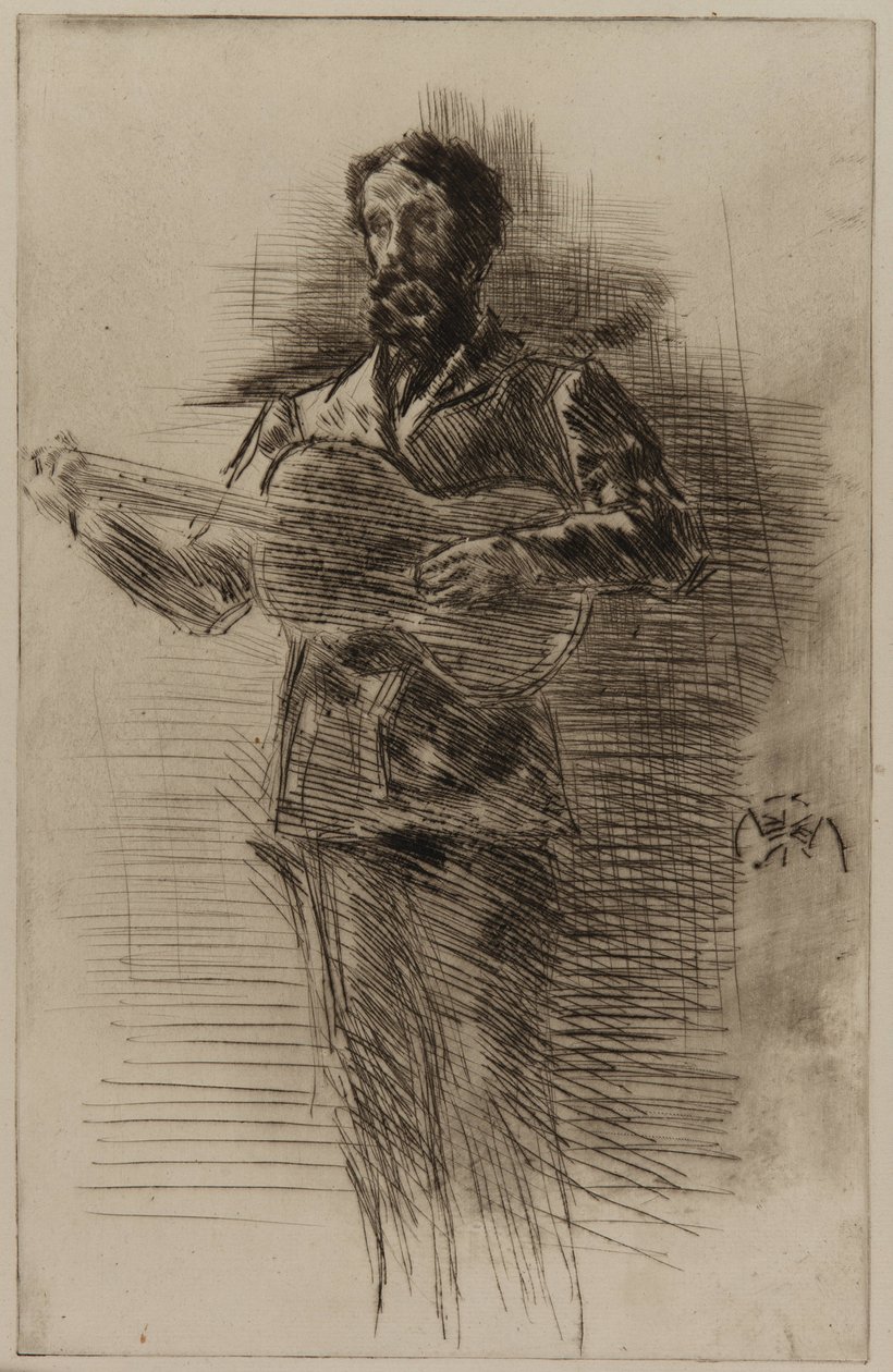 O guitarrista M. W. Ridley, 1875. de James Abbott McNeill Whistler