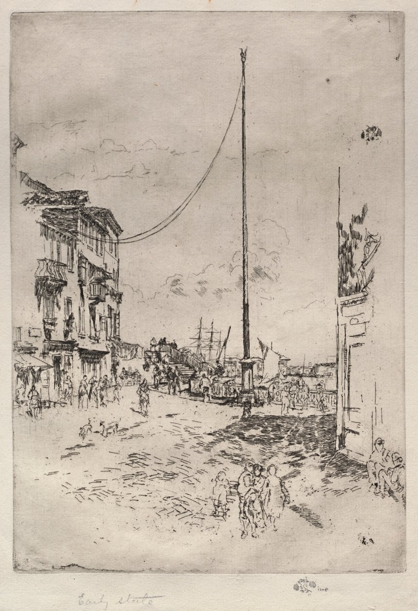 O pequeno mastro, 1880. de James Abbott McNeill Whistler