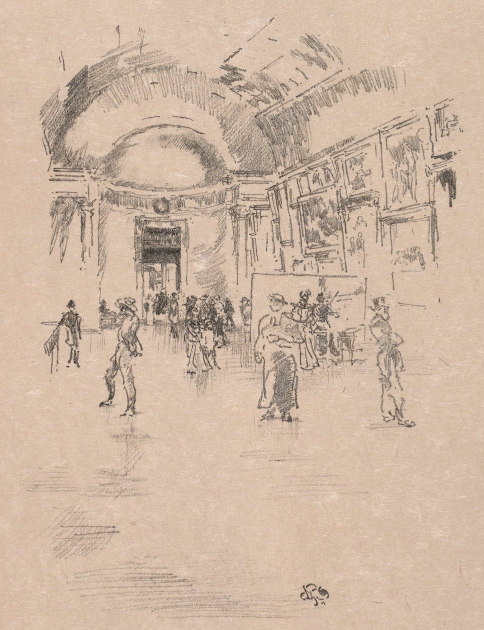 A Galeria Longa, Louvre, 1894. de James Abbott McNeill Whistler