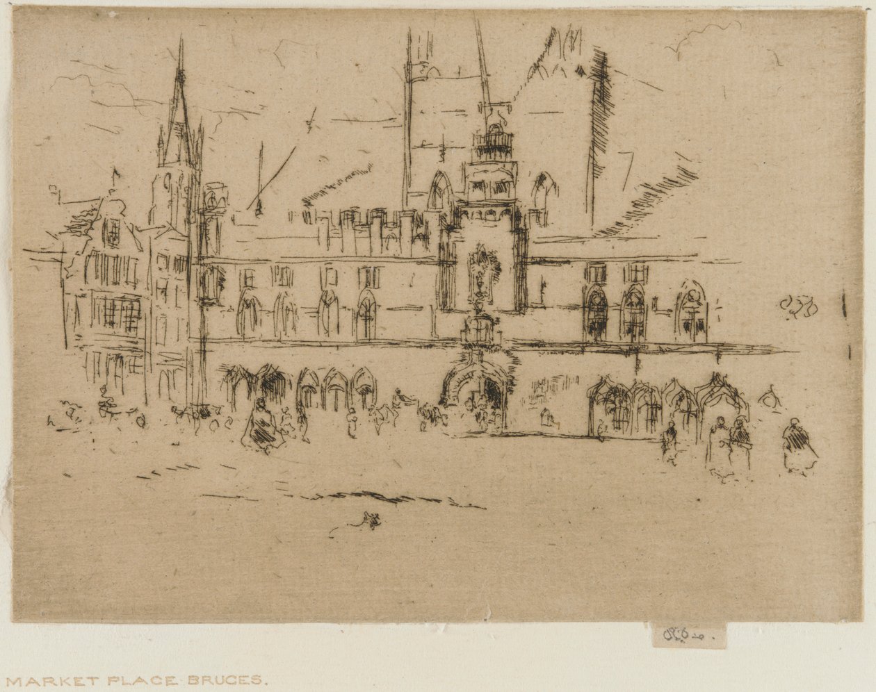 The Market, Bruges, 1887. de James Abbott McNeill Whistler