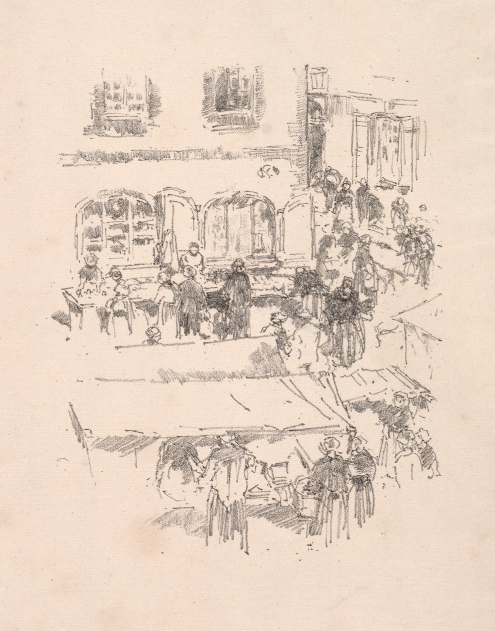 O mercado, Vitre, 1893. de James Abbott McNeill Whistler