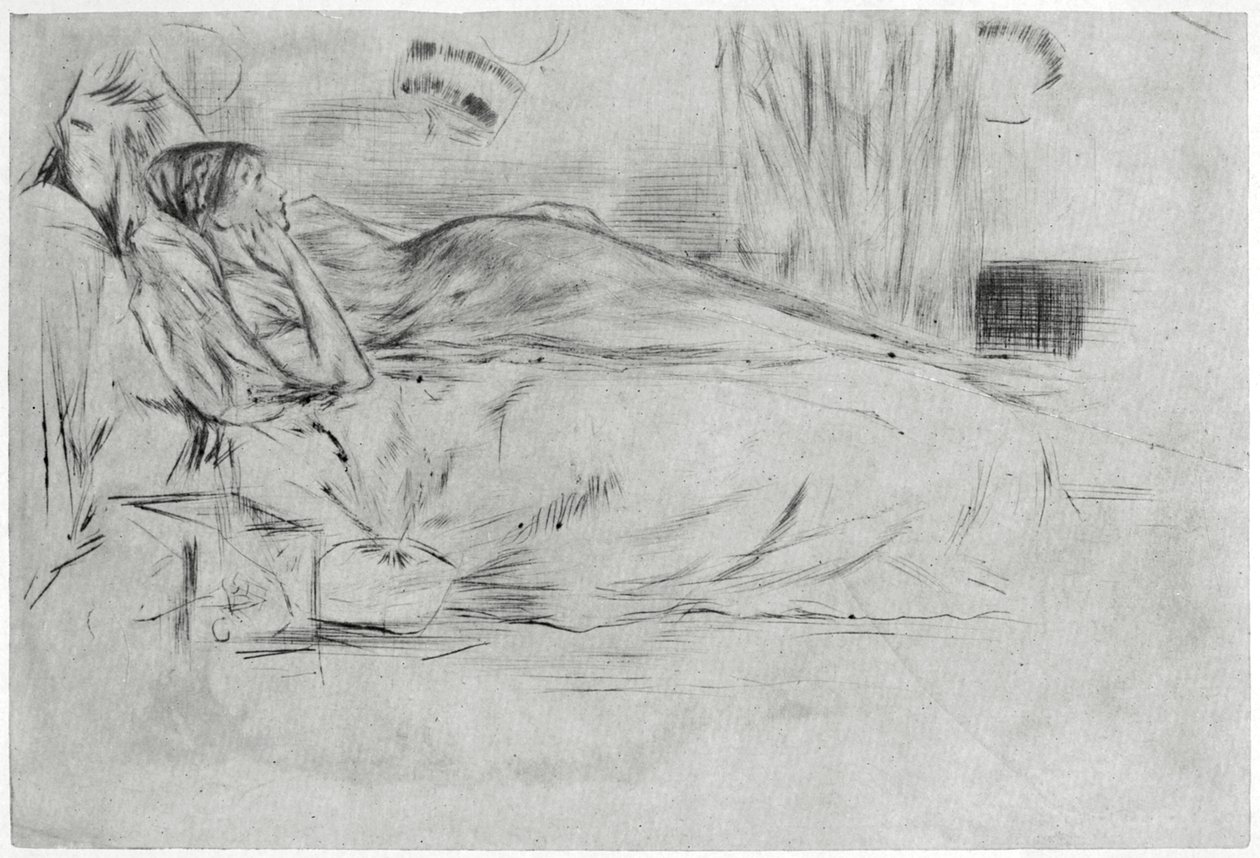 O modelo, deitado, c1864 1904. de James Abbott McNeill Whistler