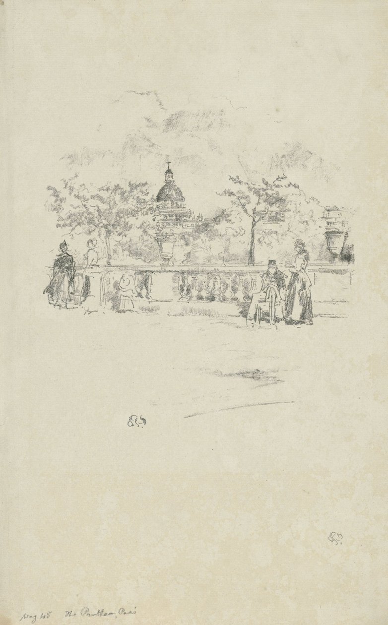 O Panteão, a partir do terraço dos Jardins do Luxemburgo de James Abbott McNeill Whistler
