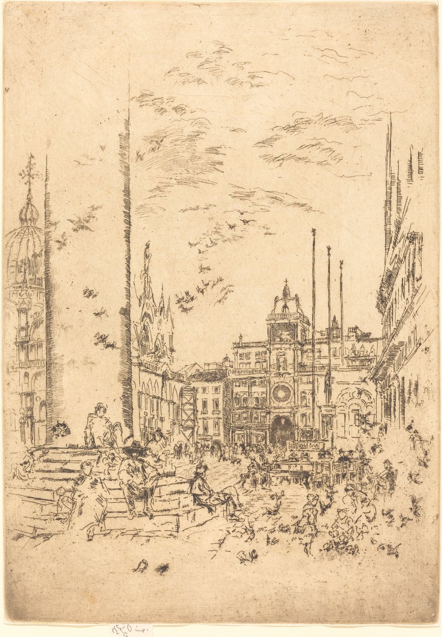 A Piazzeta, 1880. de James Abbott McNeill Whistler