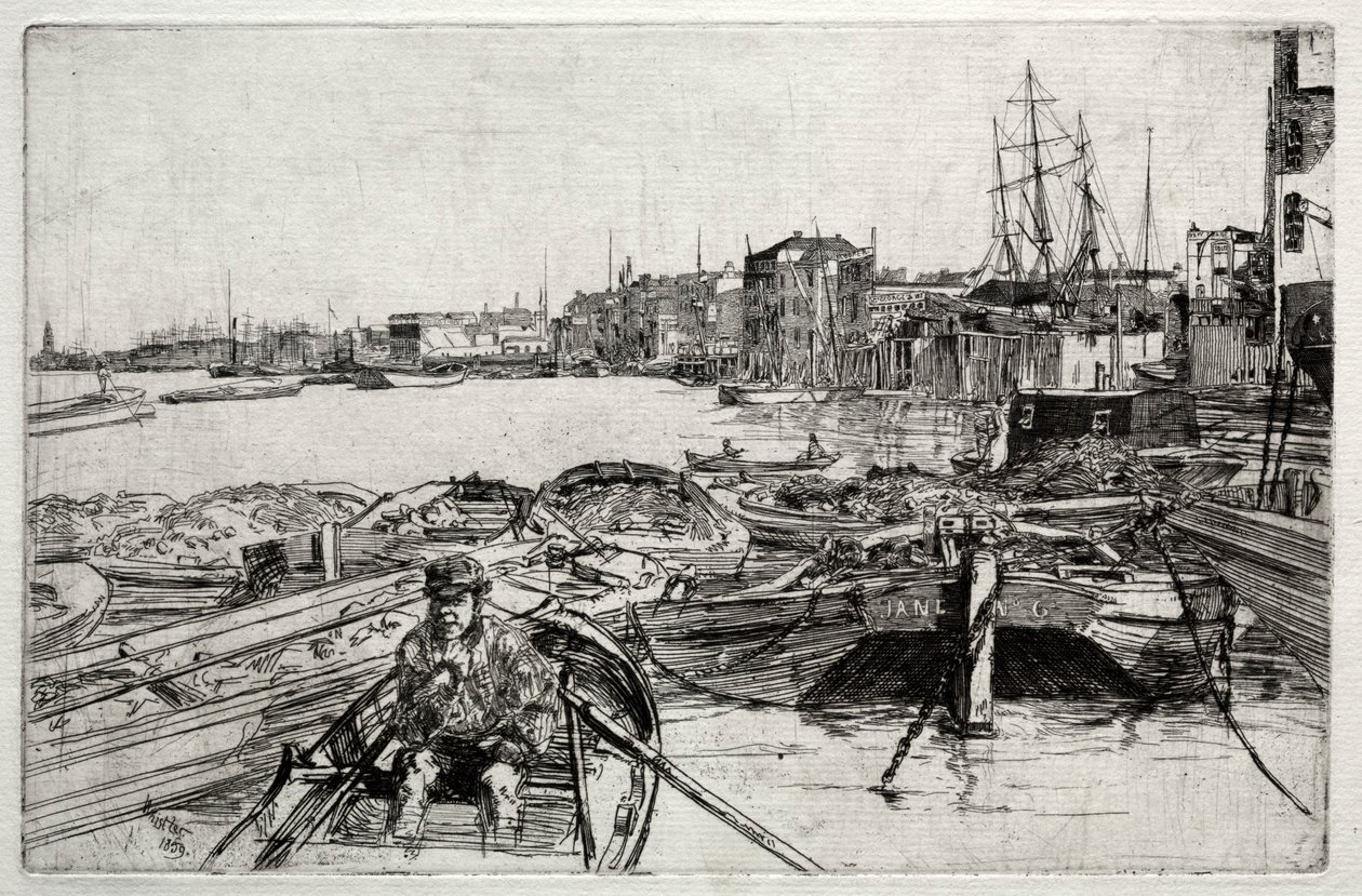 A piscina, 1859. de James Abbott McNeill Whistler