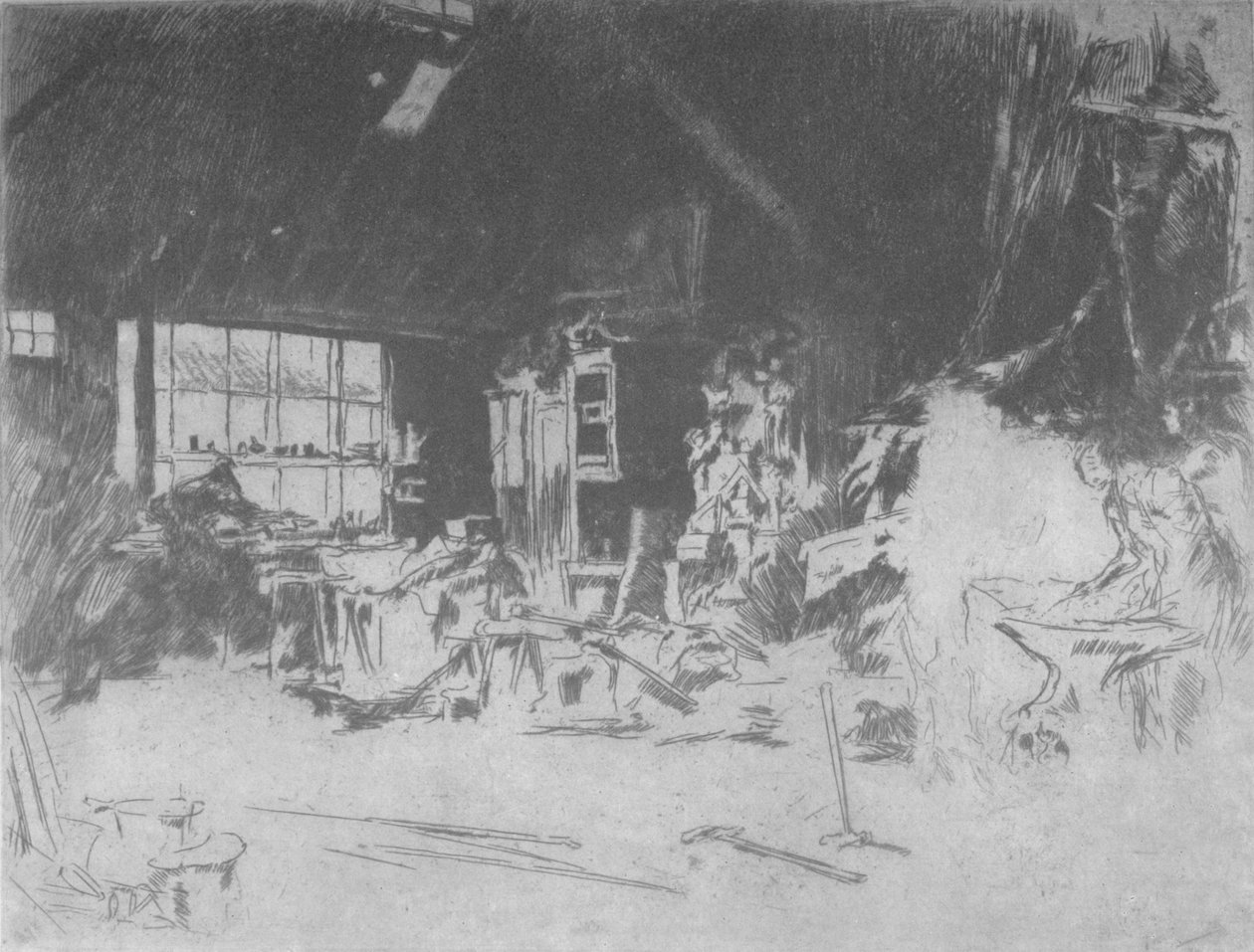 The Smithy, 1880, 1904 de James Abbott McNeill Whistler