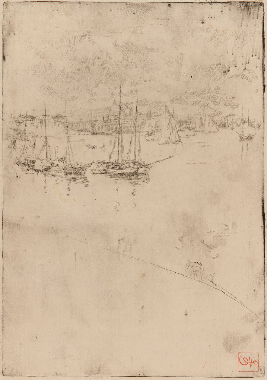 O Barco a Vapor, Veneza, 1879-1880. de James Abbott McNeill Whistler