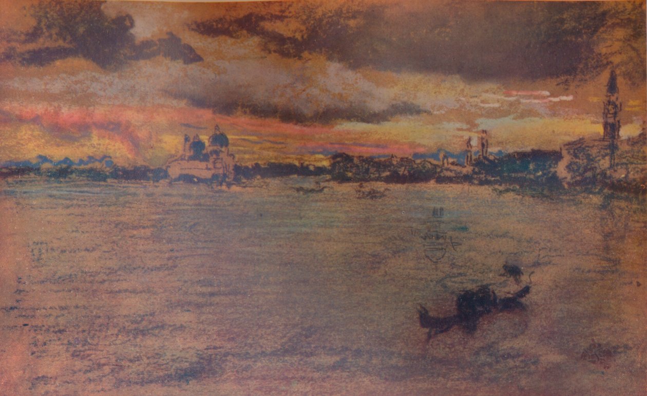 A tempestade, pôr do sol, 1880, 1904 de James Abbott McNeill Whistler