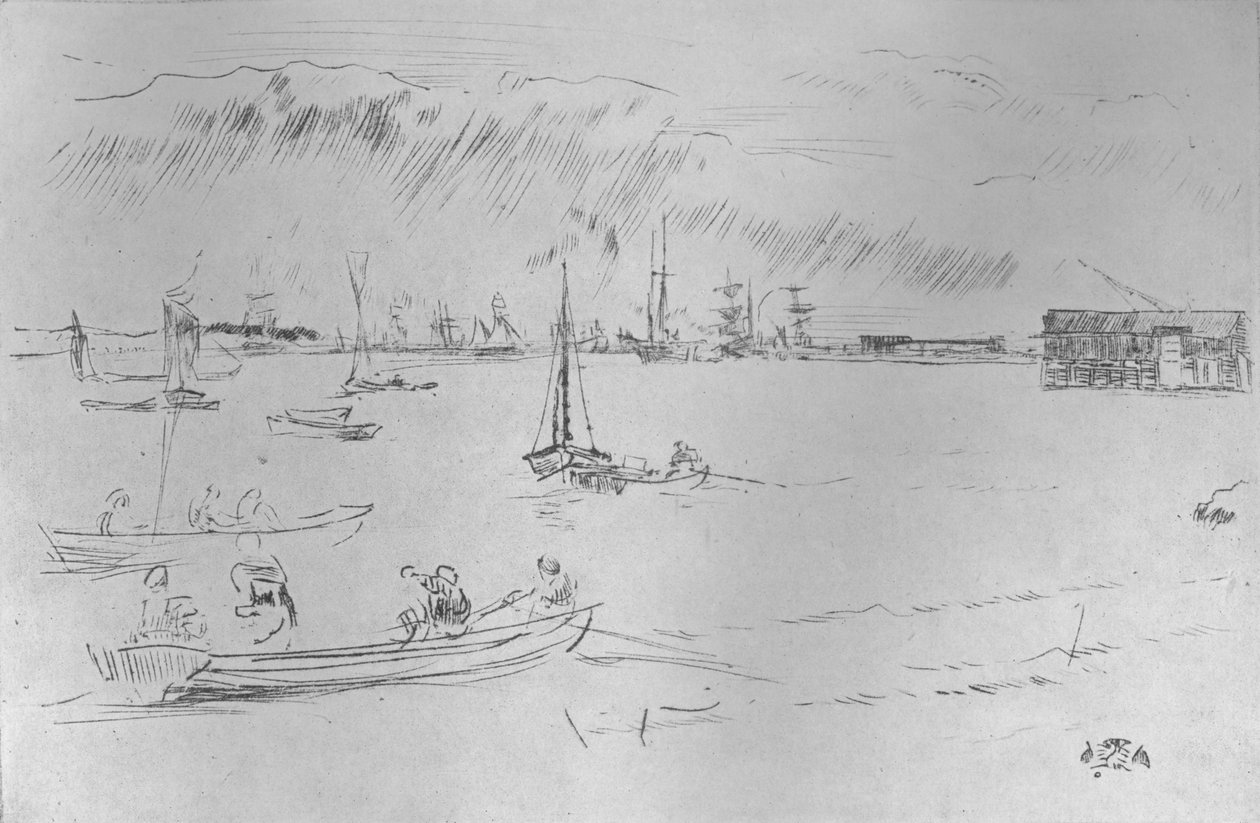 O Tamisa em direção a Erith, c1877, 1904 de James Abbott McNeill Whistler