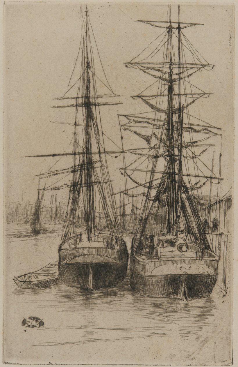 Os dois navios, 1875. de James Abbott McNeill Whistler