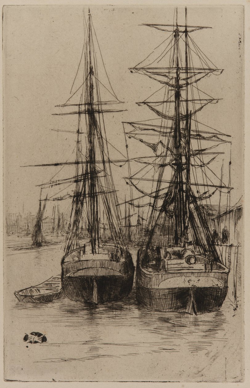 Os dois navios, 1875. de James Abbott McNeill Whistler