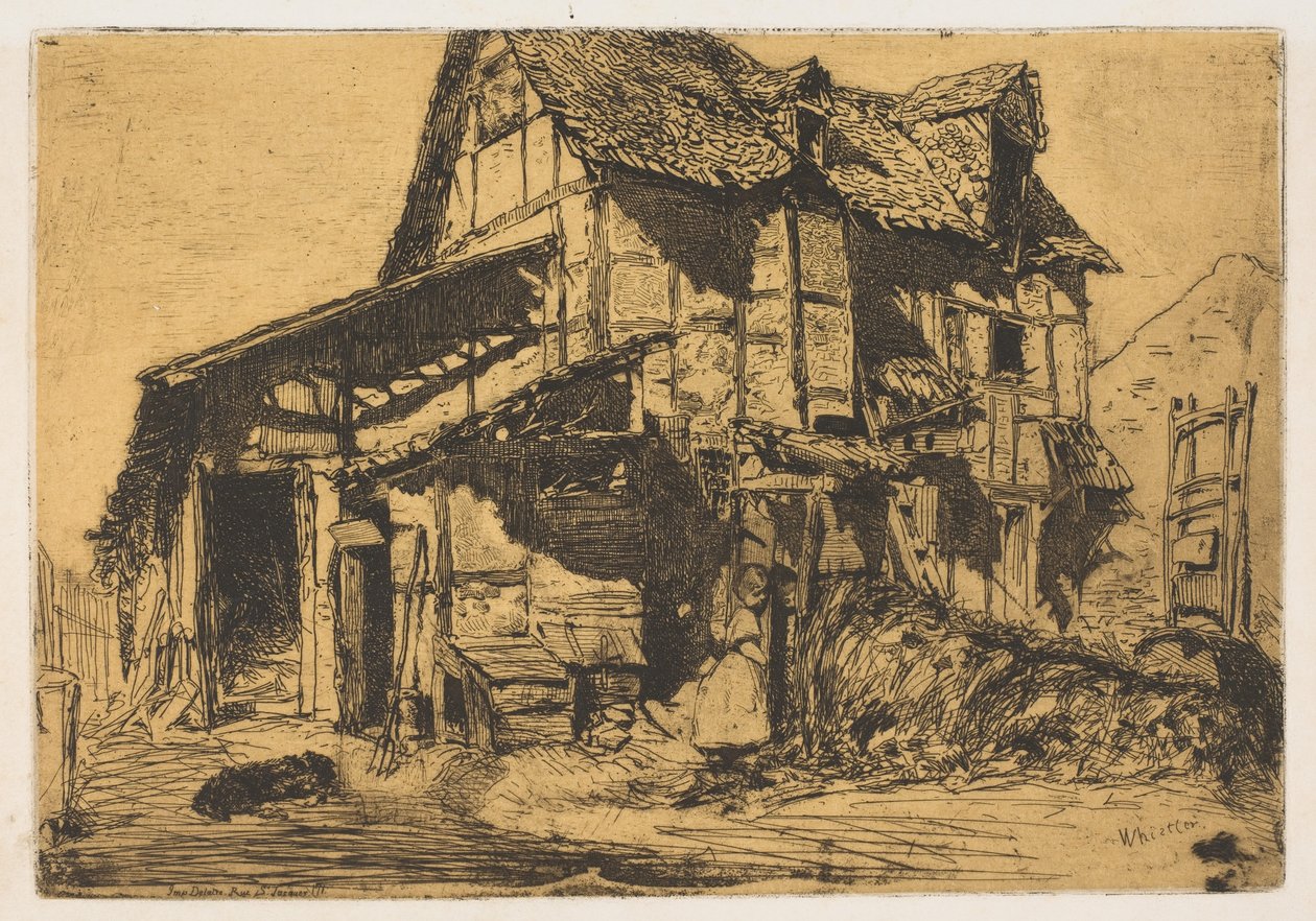 O Cortiço Inseguro A Antiga Fazenda, 1858. de James Abbott McNeill Whistler