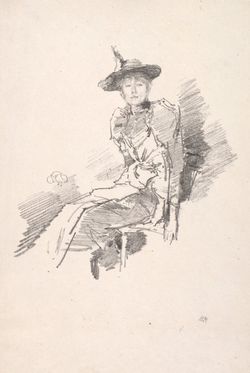O chapéu voado, 1890. de James Abbott McNeill Whistler