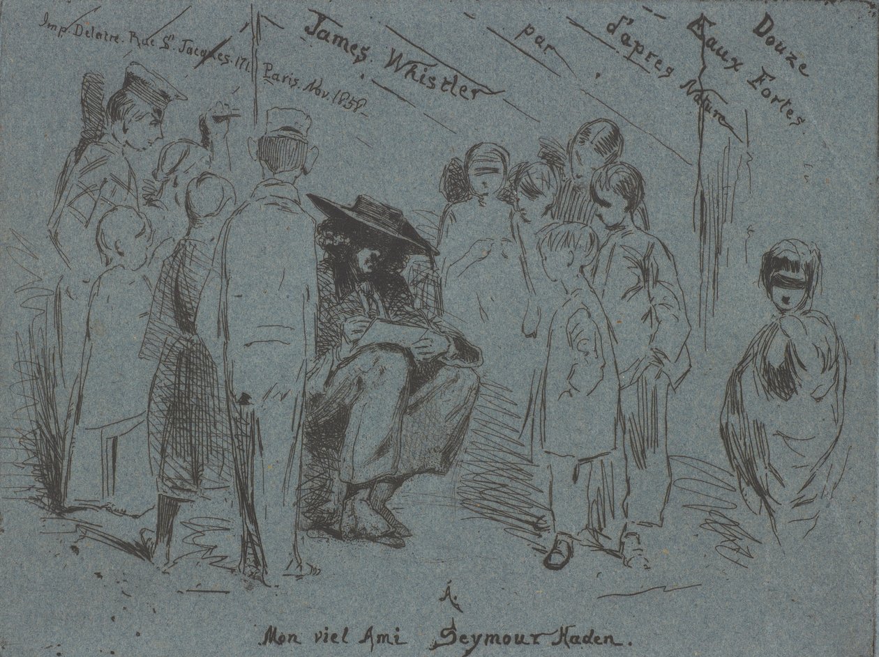Página de título do conjunto francês, 1858. de James Abbott McNeill Whistler