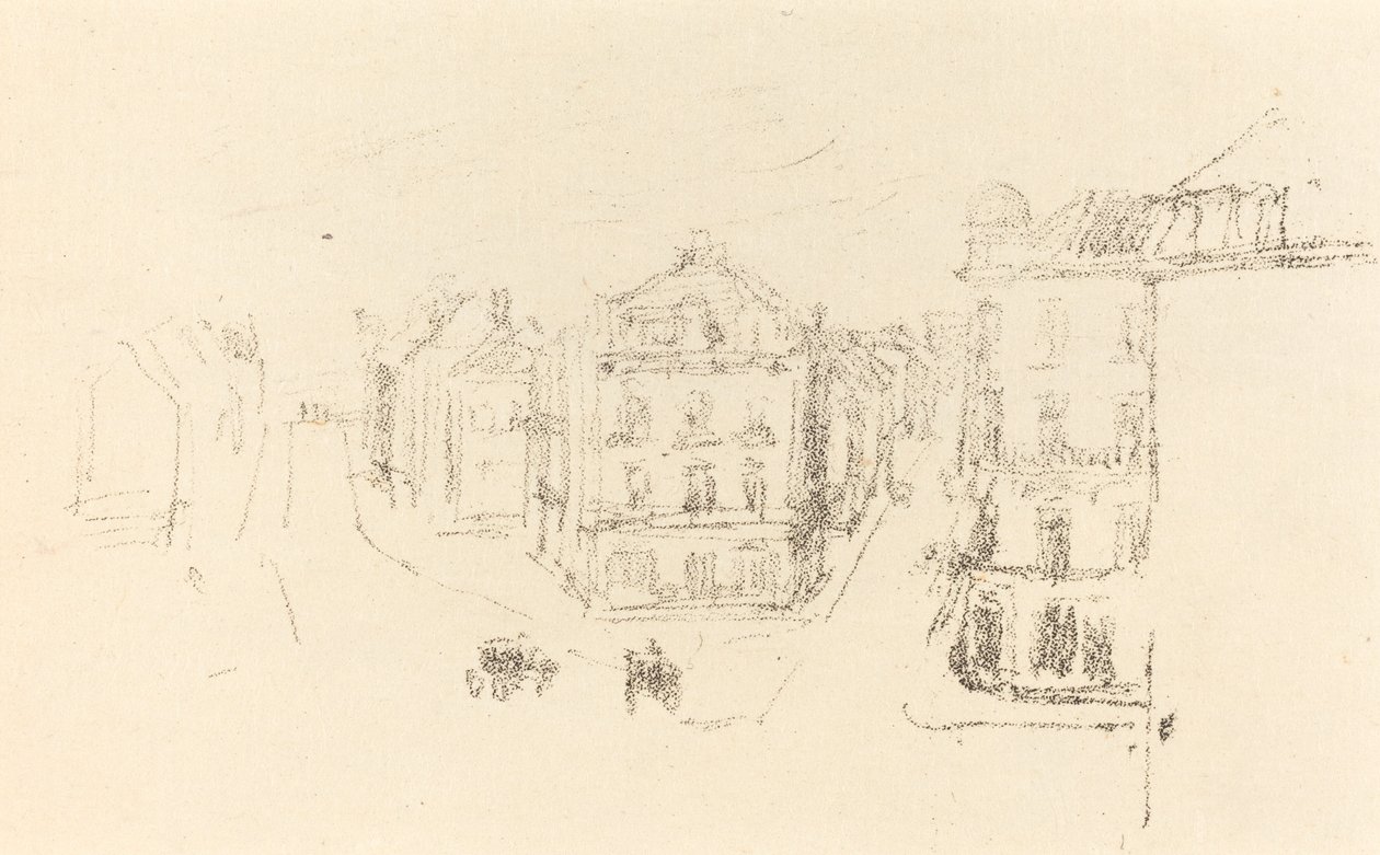 Esboço de ensaio: Grand Rue, Dieppe, c. 1891. de James Abbott McNeill Whistler