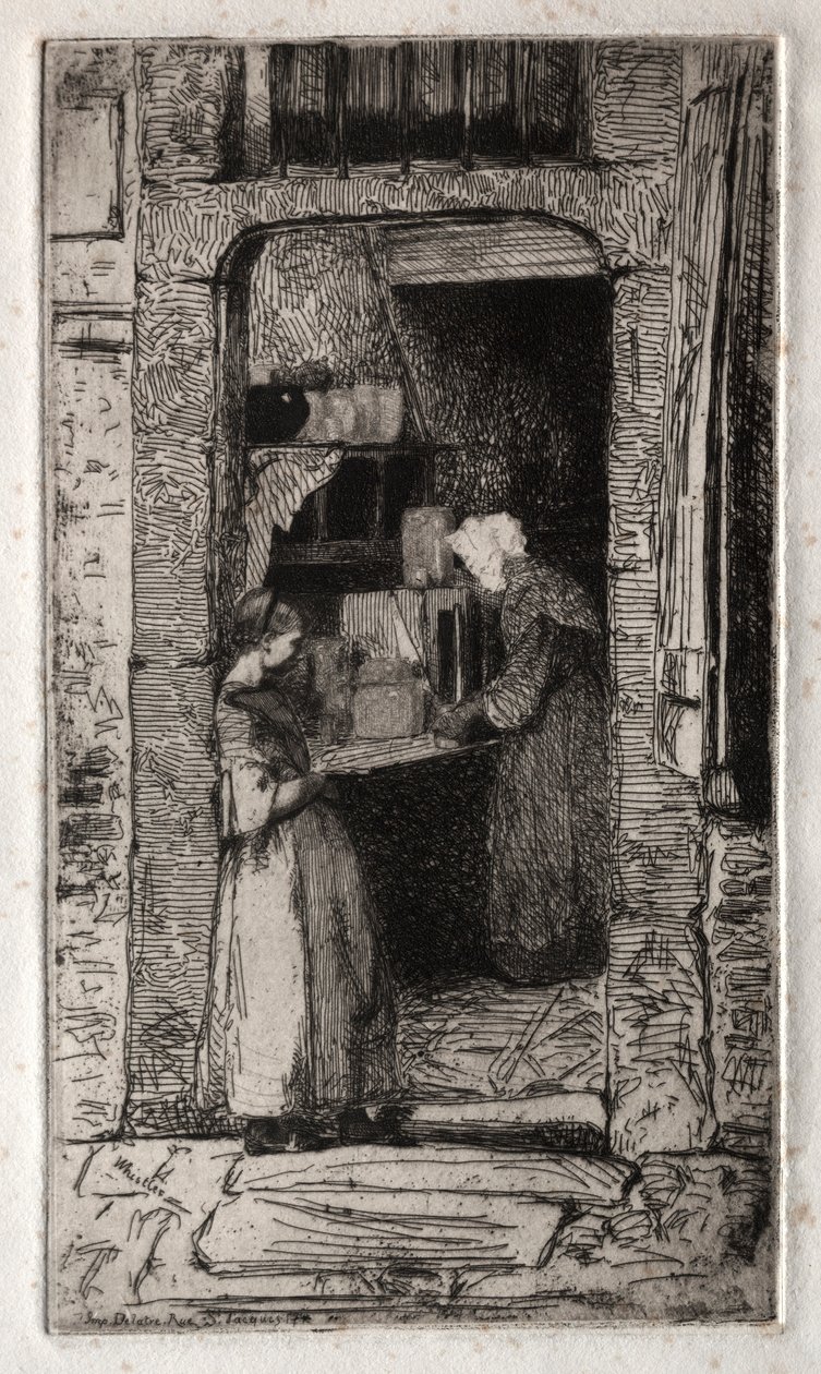 Doze gravuras da natureza: O comerciante de mostarda, 1858. de James Abbott McNeill Whistler