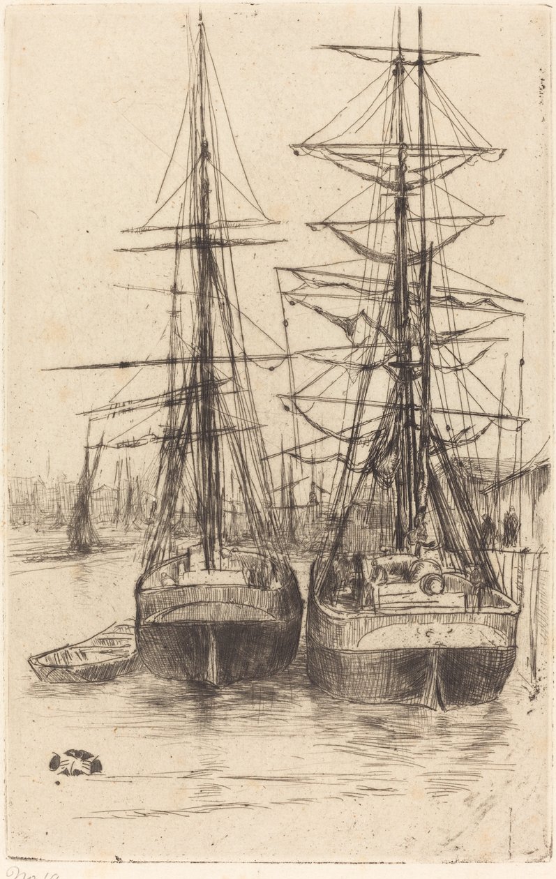 Dois navios, 1875. de James Abbott McNeill Whistler