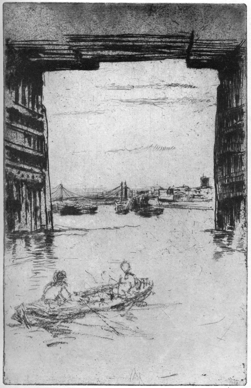 Sob a ponte velha de Battersea, 1879 1904. de James Abbott McNeill Whistler