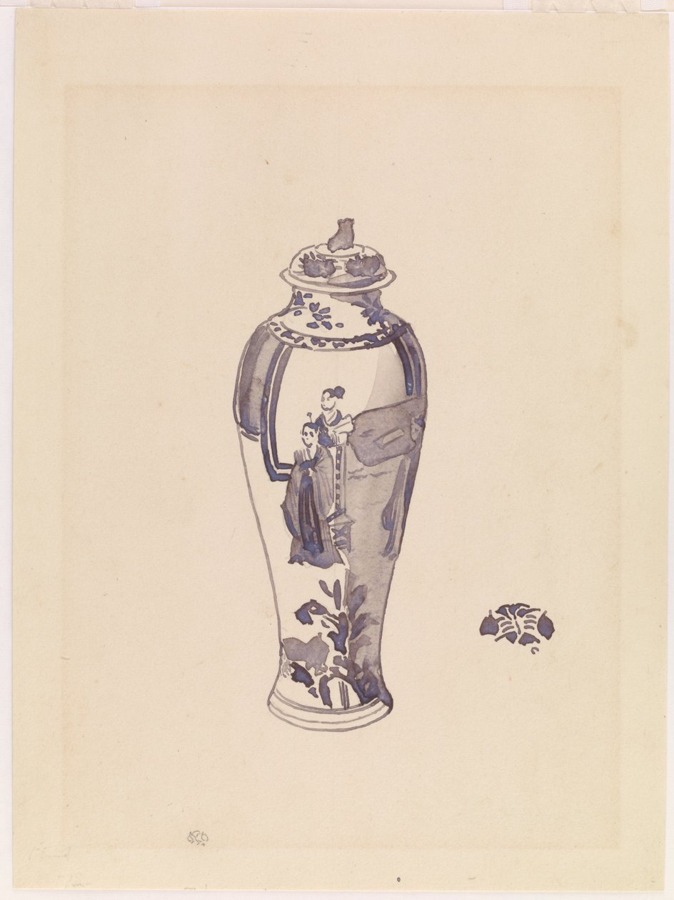 Vaso com corpo ligeiramente saliente, 1876-1878. de James Abbott McNeill Whistler