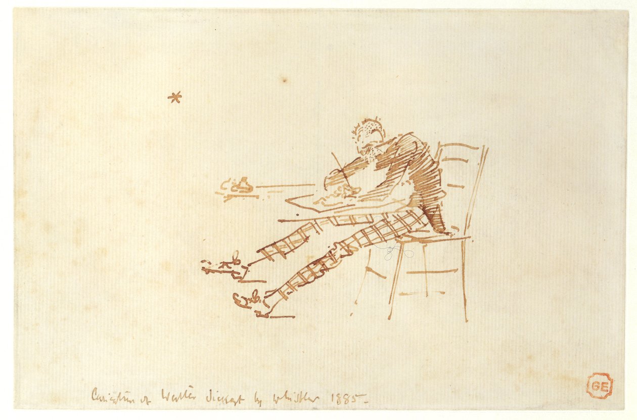 Walter Sickert (1860-1942) Esboçando, 1885 de James Abbott McNeill Whistler