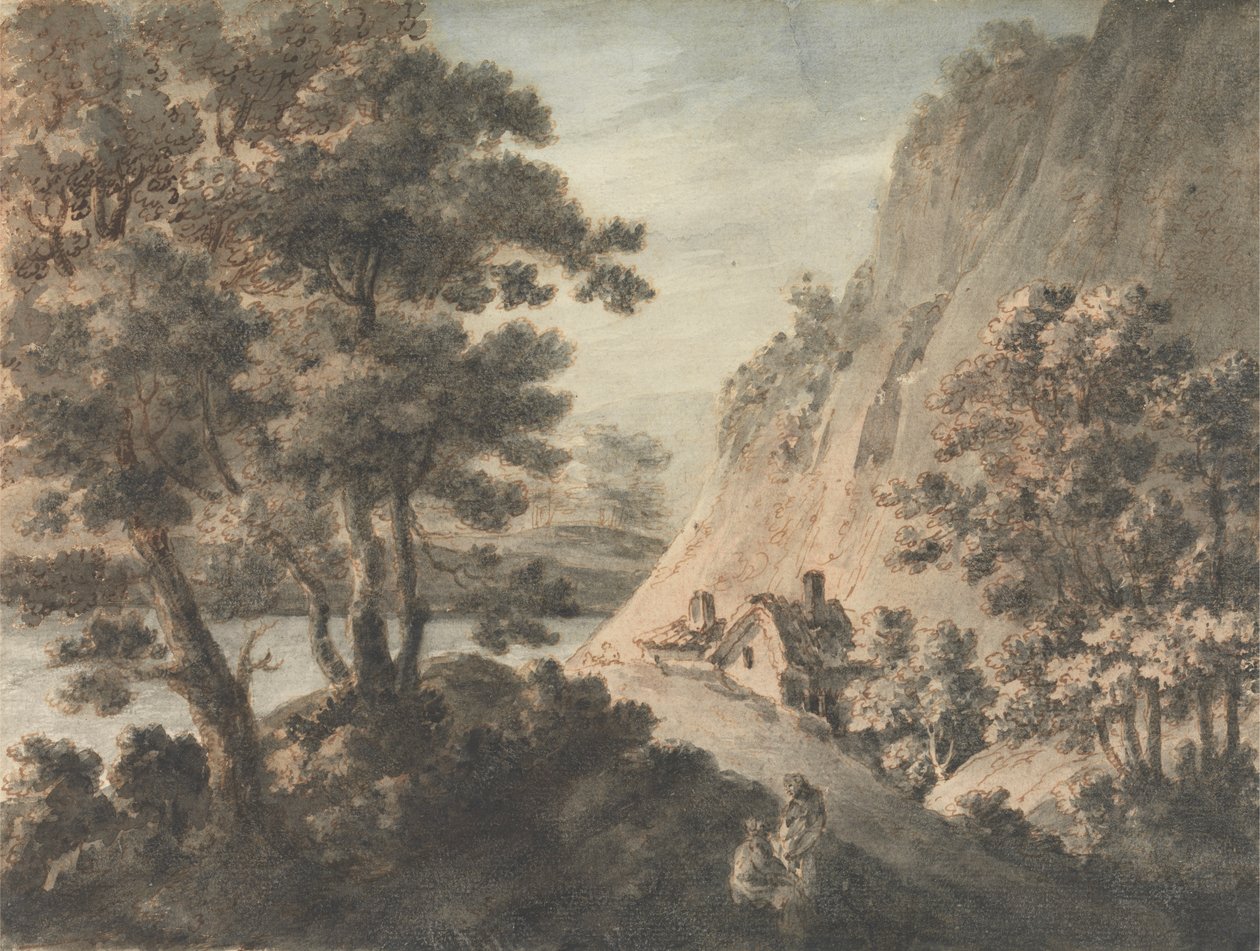 Paisagem com rio e figuras de James Adam