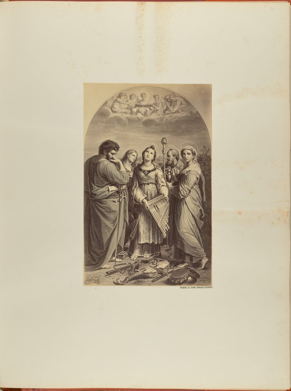 Rafael, Santa Cecília. Bolonha. Gravura de James Anderson