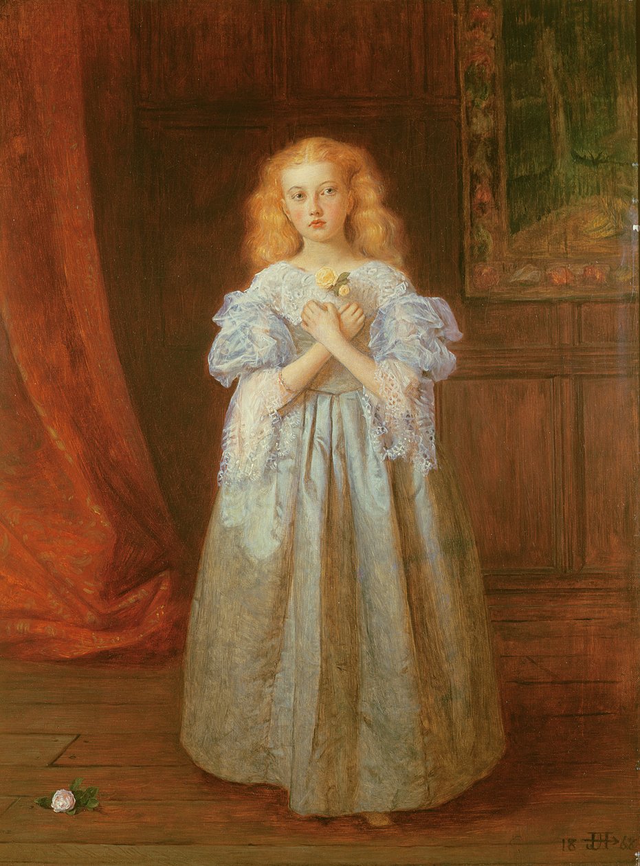 A menina que sentou-se para Van Dyck, 1868 de James Archer