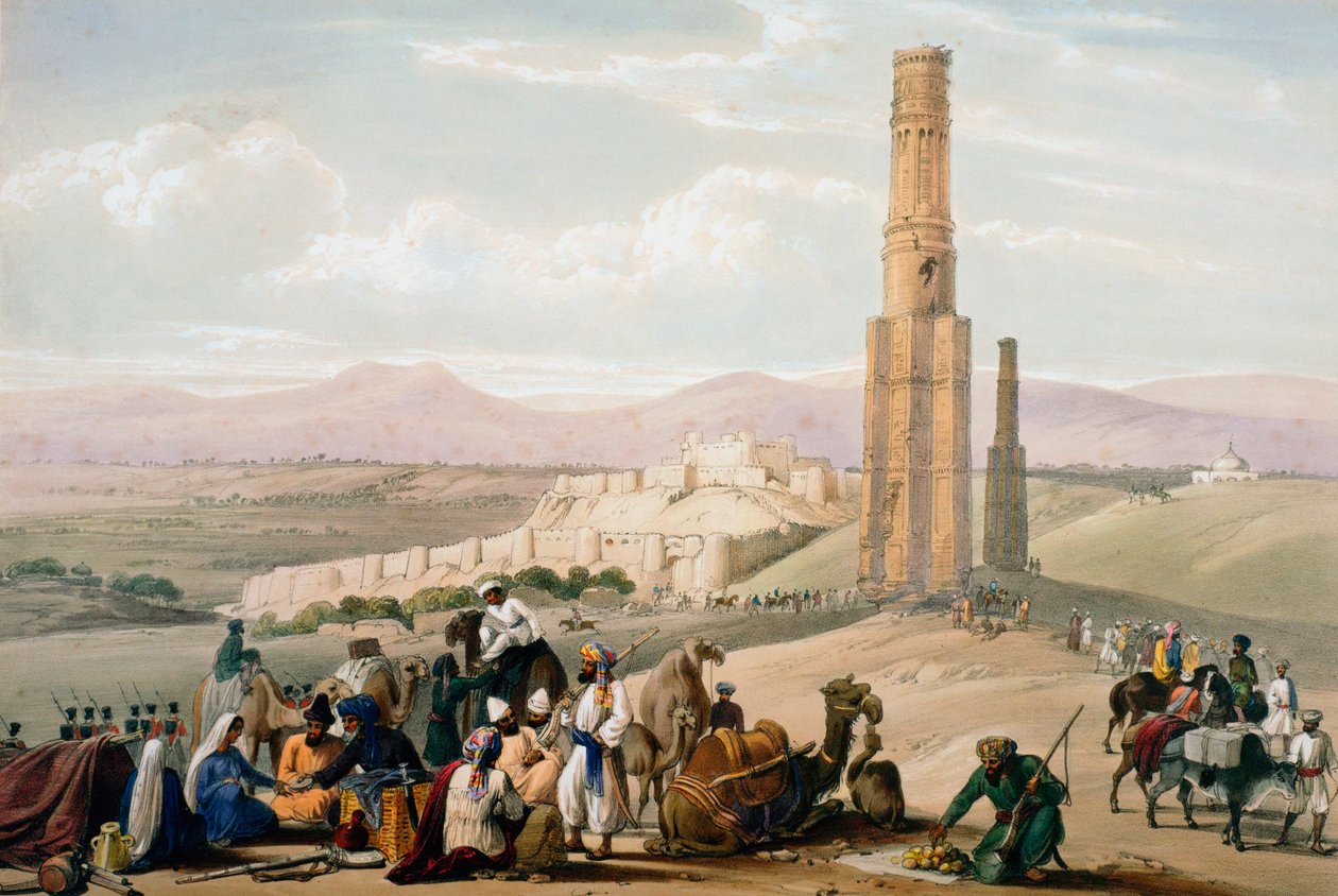 Fortaleza e cidadela de Ghanzi, Primeira Guerra Anglo-Afegã, 1838-1842 c1850. de James Atkinson