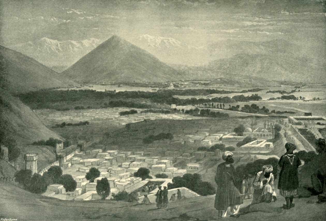 O Hissar de Bala e a cidade de Cabul da parte superior da cidadela, c1842, 1901. de James Atkinson