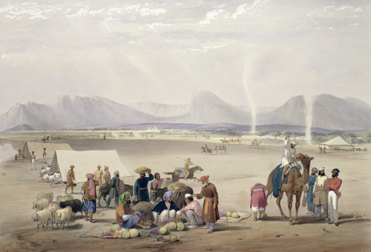 A cidade de Candahar, de &39;Sketches in Afghaunistan&39;, gravada por Charles Haghe (1810-1888) e Louis Haghe (1806-85), publicada por Henry Graves, 1842 de James Atkinson