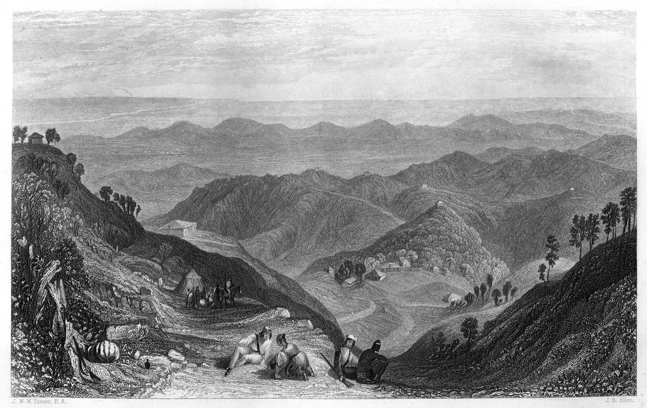 Mussoorie e o vale de Dhoon, Índia, c1860. de James B. Allen