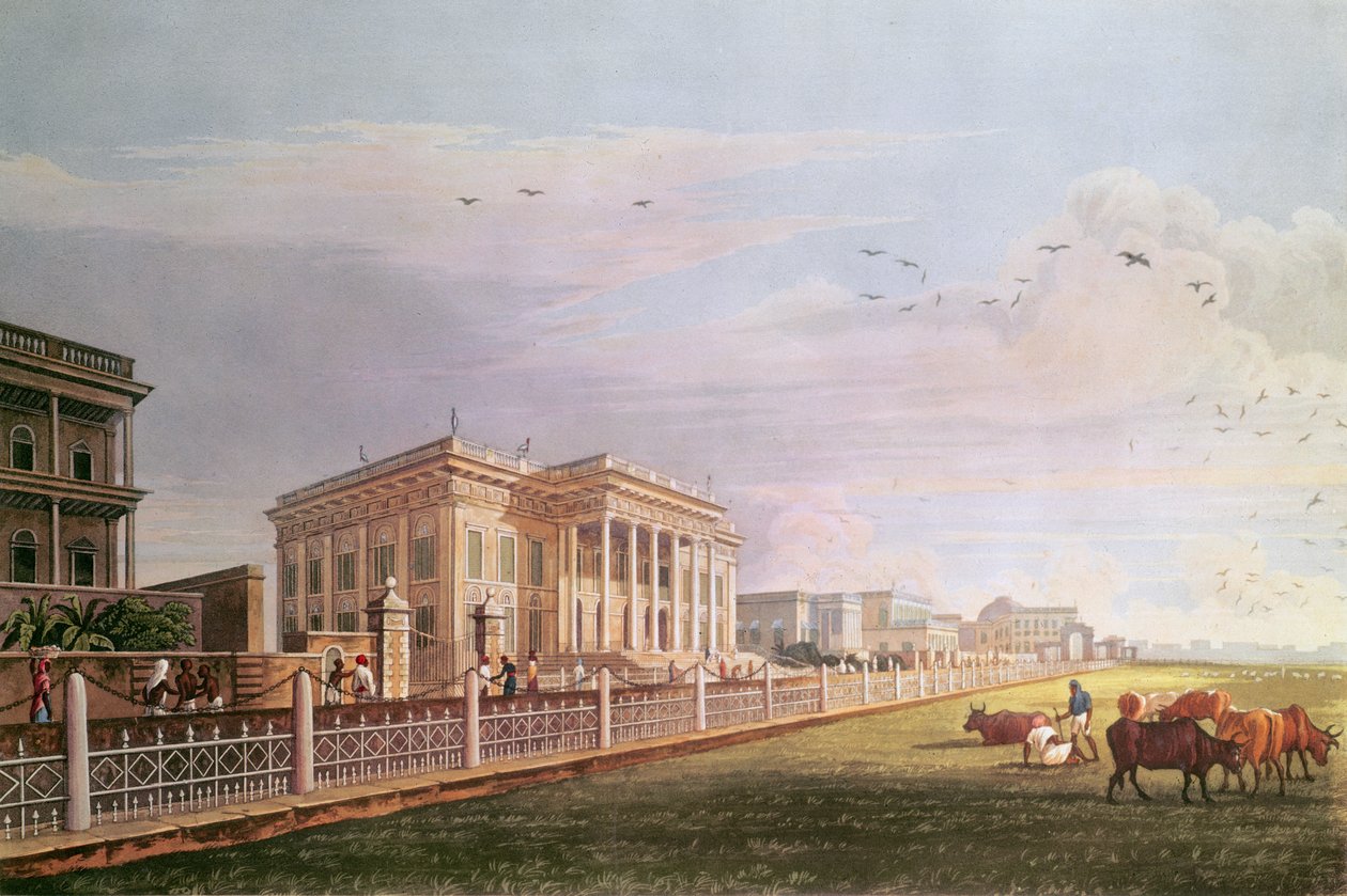 Câmara Municipal, Calcutá, gravada por Robert Havell, pub. 1824 de James Baillie Fraser