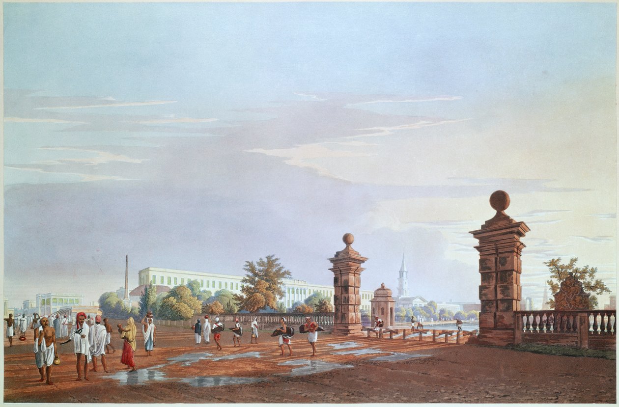 Praça do tanque do oeste, gravada por Robert Havell, pub. 1824 de James Baillie after Fraser