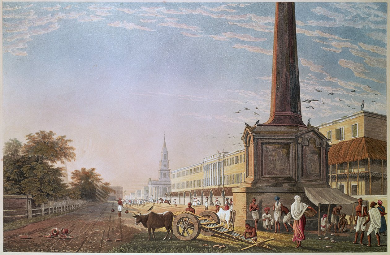 Edifícios dos escritores, Calcutá, gravado por Robert Havell, bar. 1824 de James Baillie after Fraser