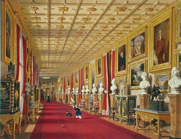 Corredor Leste, Castelo de Windsor, de "Windsor e o seu Cenário Envolvente de James Baker (after) Pyne
