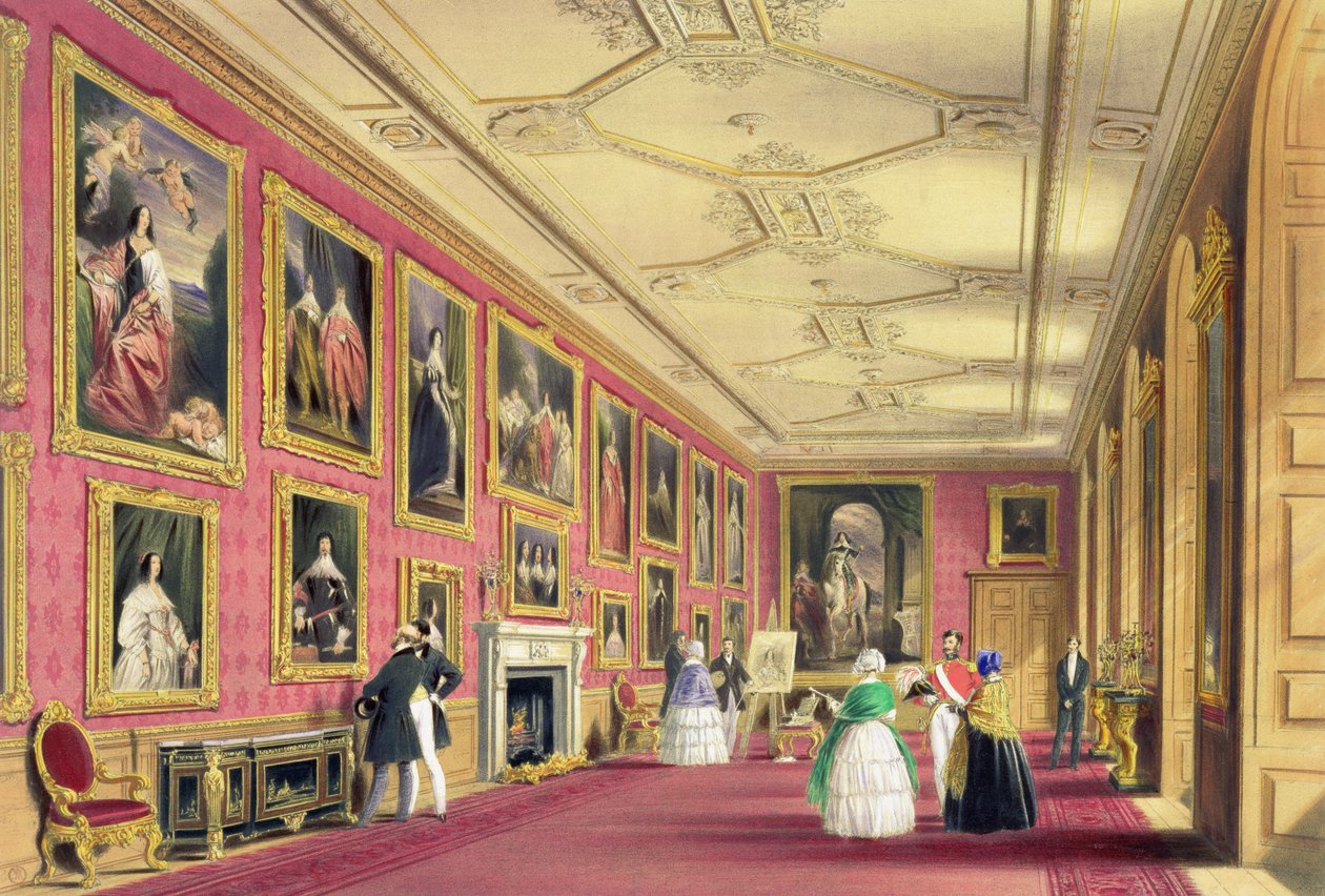 A Sala Vandyke, Castelo de Windsor de James Baker (after) Pyne