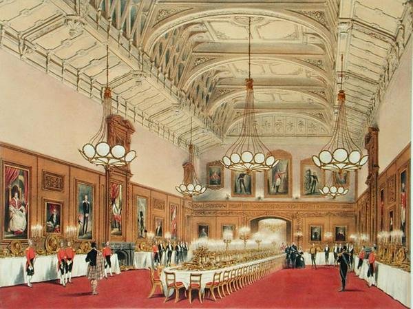 A Galeria Waterloo, Castelo de Windsor, na visita do Imperador da Rússia de James Baker (after) Pyne